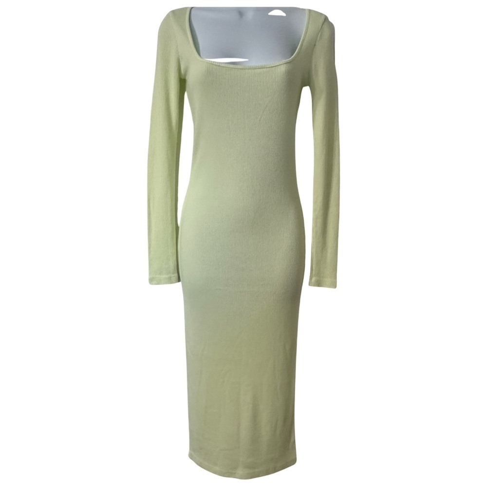 Monrow-Revolve Light Lime Green Midi, Ribbed, Nwo… - image 1